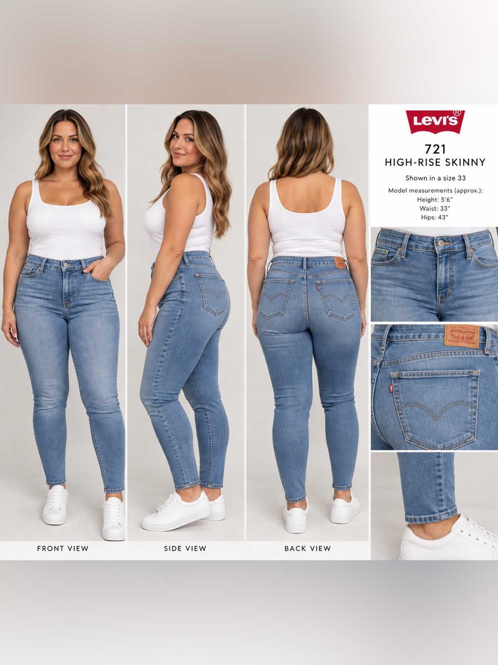 Levis Women’s Blue High Rise Skinny Jean